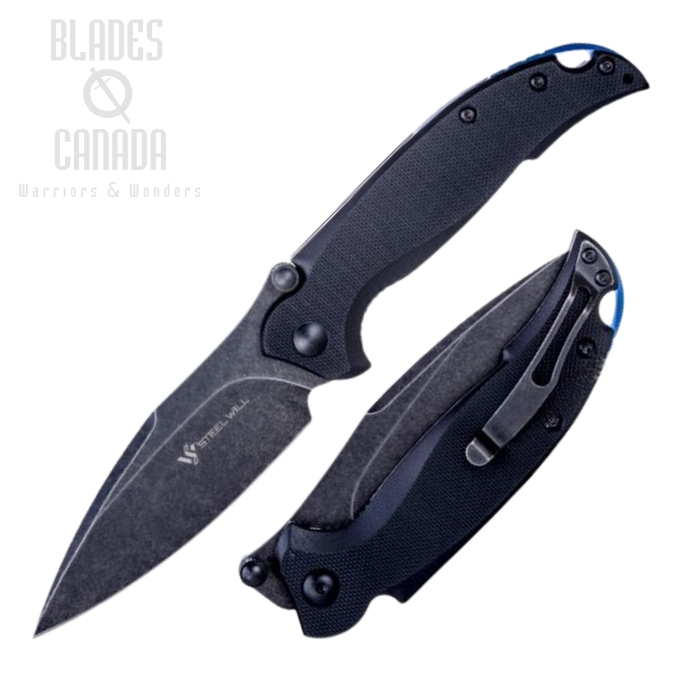 Steel Will Scylla Folding Knife, D2 Black SW, G10 Black, F7907